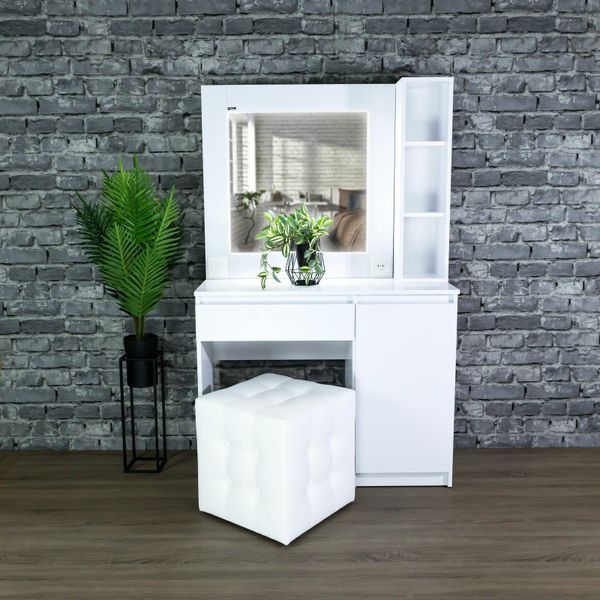 Стіл макіяжний Mirror Ideas Led 160х100х40 см Білий MP11321531 фото